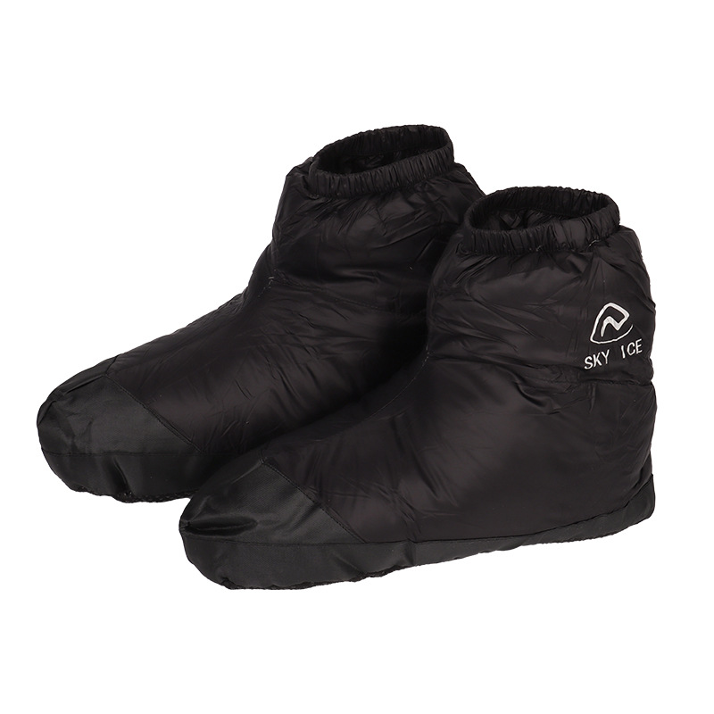 Non-slip bottom foot cover outdoor men's and women's white duck down socks shoe cover waterproof indoor winter warm down foot cover