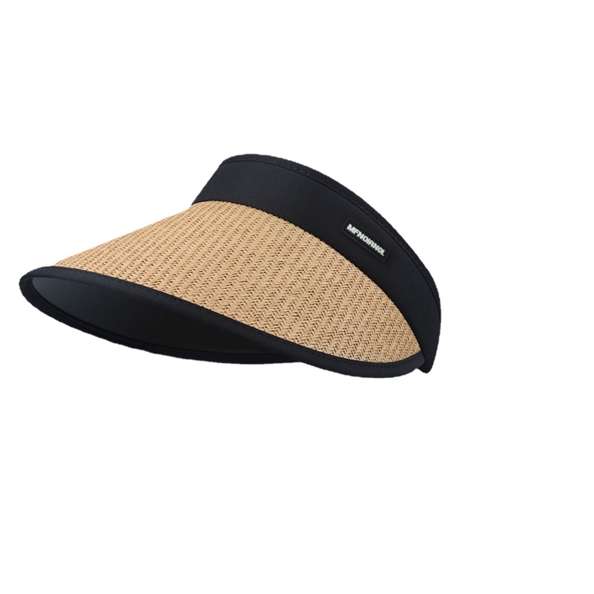 UV straw top hat women's summer foldable sun hat without top peaked straw hat black glue sun-proof sun-proof hat