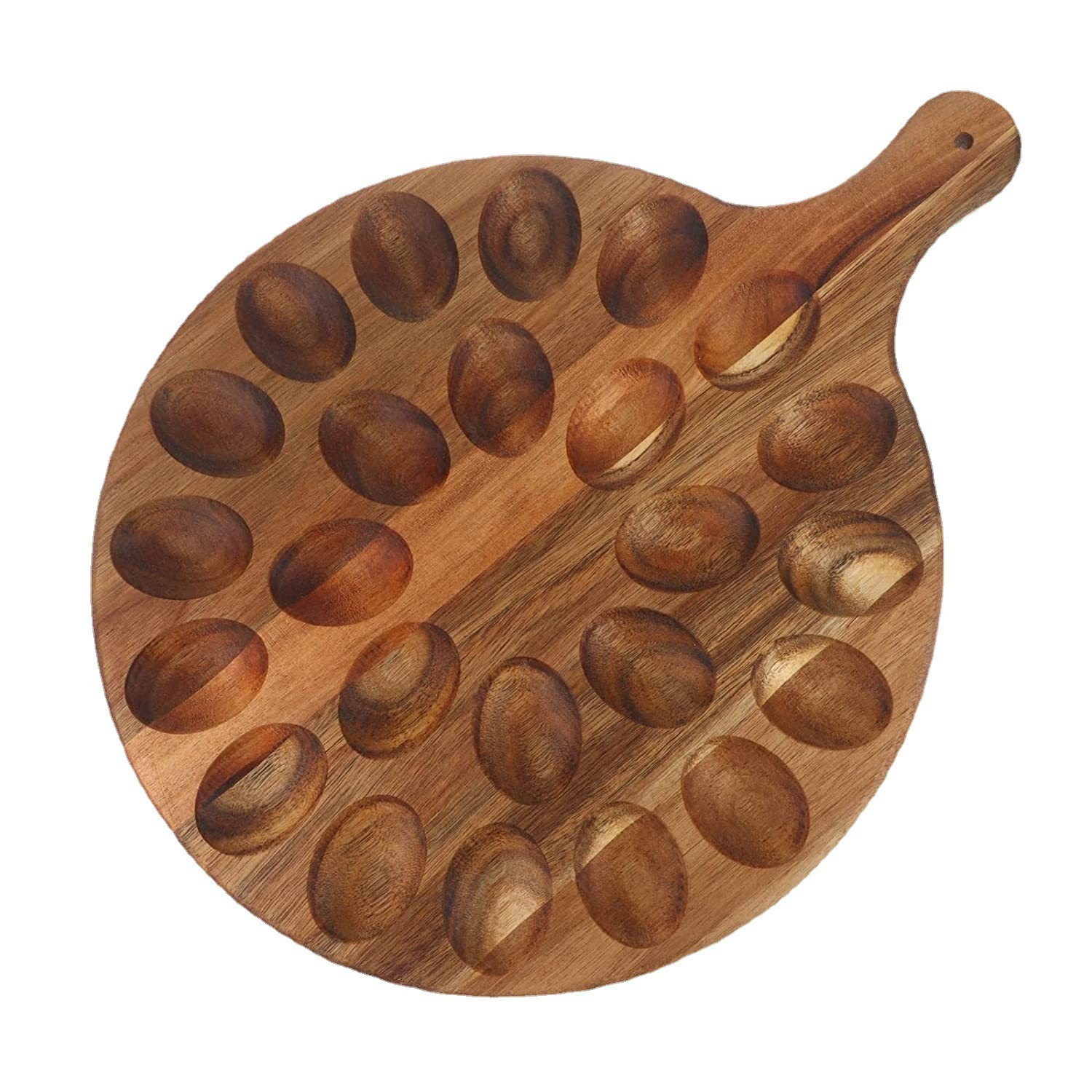 Wooden compartment fixed egg rack creative wooden multi-compartment kitchen storage egg tray display tray