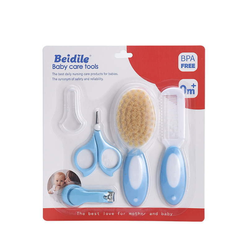 Maternal and infant products wholesale children baby nail clippers 5 sets of comb brush care suit card manufacturers supply