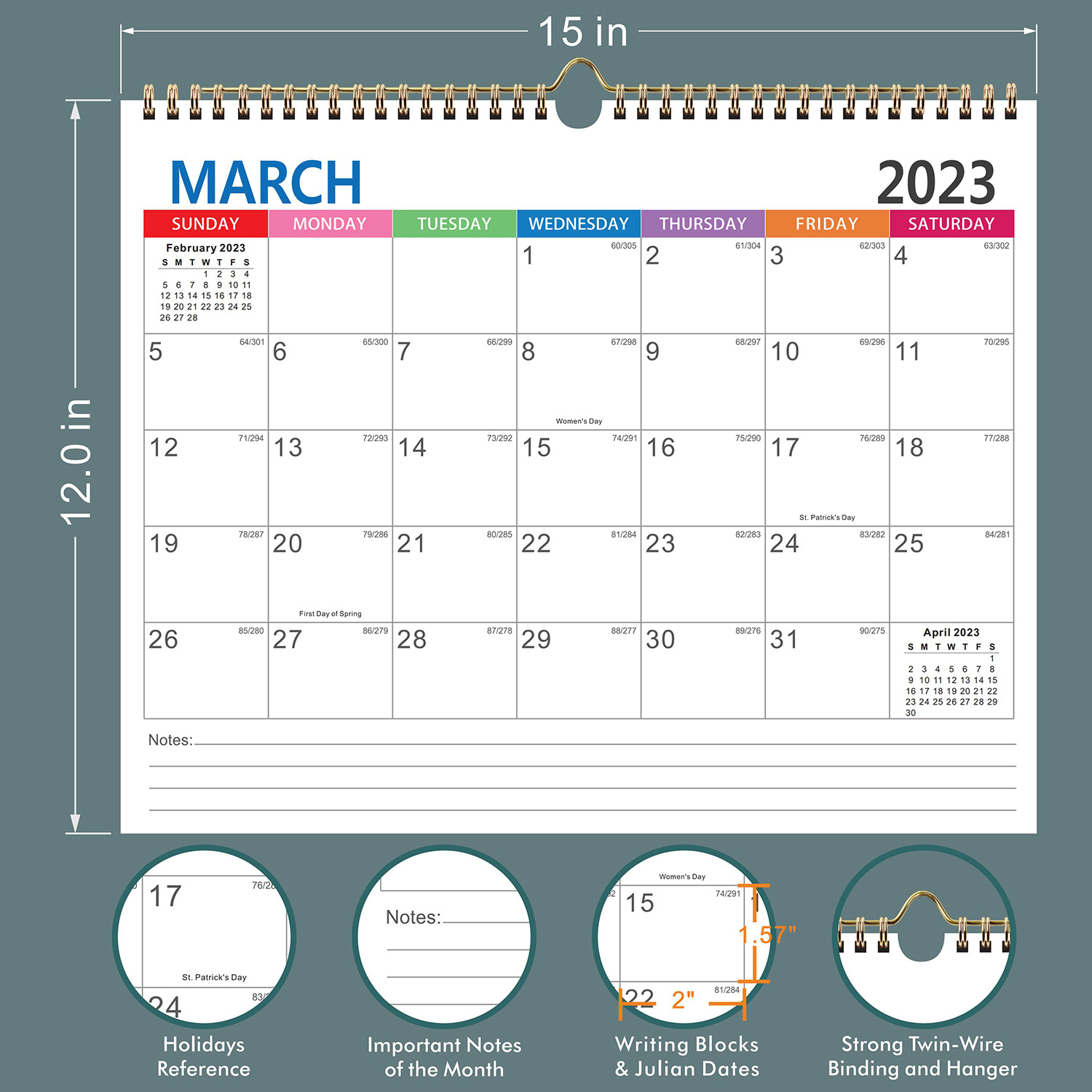 Cross-border Hot New 24-25 Year English Calendar YORing Calendar Simple Creative Countdown Desktop Calendar