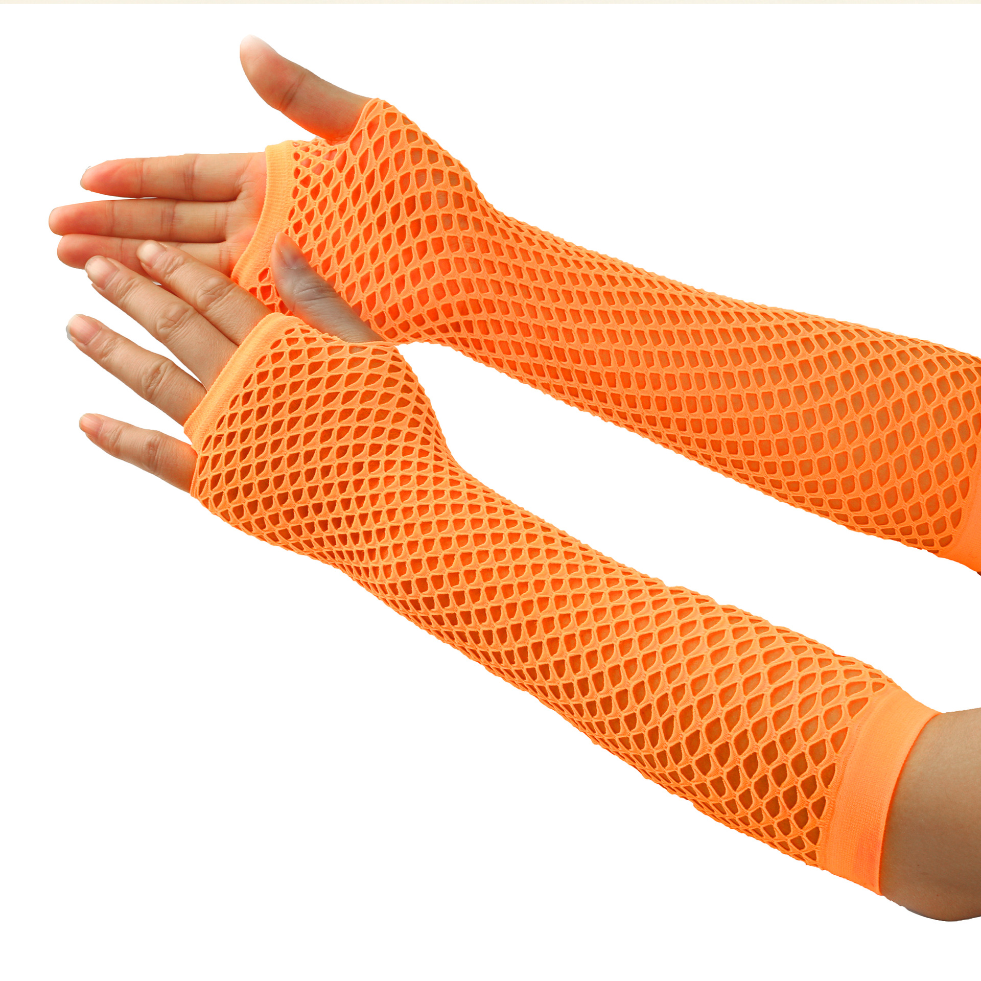 Gants élastiques en filet de pêche épais européens et américains, gants longs sexy punk, gants d'étiquette de fête en boîte de nuit à demi-doigts, gants transfrontaliers_voghion.com