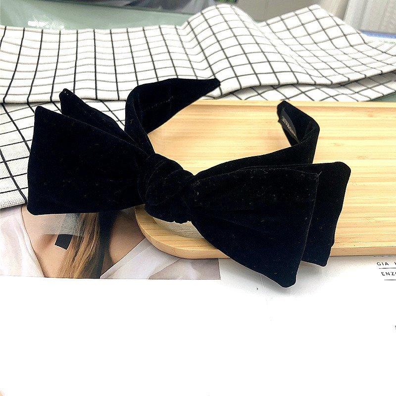 Autumn and Winter New Flannelette Big Bow Headband Star Liu Tao Same Style Hair Accessories Wide-brim Non-slip Headband Women's Press Hair