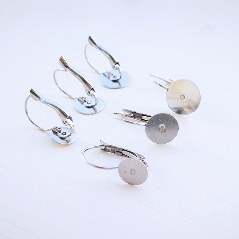 316 stainless steel flat plate welding French clip patch earring earring accessories earring clip flat plate needle