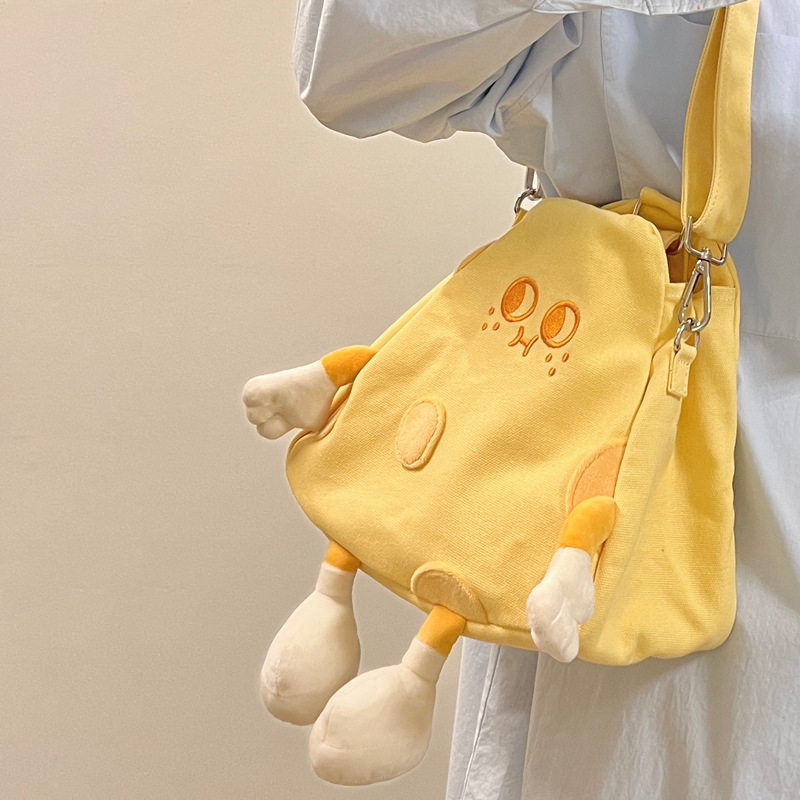 Little Red Book Cheese Cheese Little Man Crossbody Bag Women's Spring and Summer High-grade Texture Canvas Bag Handbag for Girlfriend