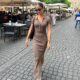European and American Style 2022 Summer New Women's Lapel Single-breasted Buckle Split Shows Legs Long Slim-fit Sheath Dress for Women