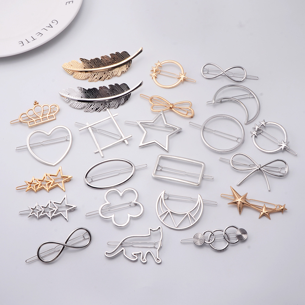 Korean Style New Arrival Bow Hairpin Cupid Love Pentagonal Hair Accessories Alloy Hairpin Metal Frog Clip