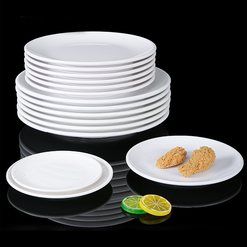 Melamine tableware self-service disc commercial bone dish fast food restaurant stir-fry plate hotel restaurant flat plate hotel special plate