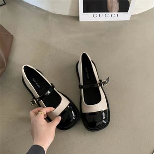 French thick-soled Mary Jane shoes 2022 spring and autumn small fragrance British small leather shoes women ins Tide women's shoes wholesale
