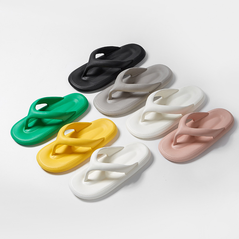 Dung-feeling Flip-flops Women's Summer Outer Wear 2023 New Simple Non-slip Soft Bottom Seaside Beach Flip-Flops