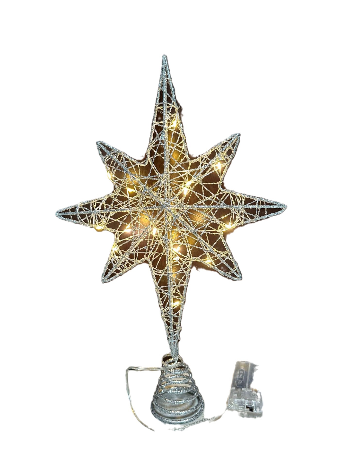 Cross-border supply new iron Christmas decoration five-pointed star LED light luminous Christmas tree top tree top star