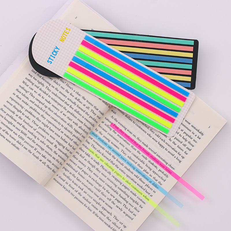 Extremely Long Strip Post-it Notes Index Stickers n times Fluorescent Post-it Notes PET Book Review