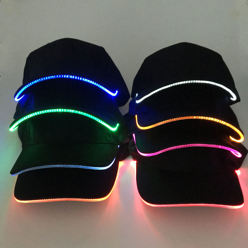ファッションフラッシュ野球帽工場直供発光帽子超自慢led発光光ファイバ野球帽|undefined