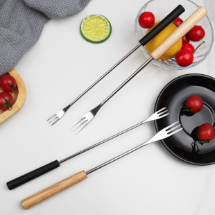 Ruiming Stainless Steel Chocolate Hot Pot Fork Six-piece Set PP Handle Fruit Fork Western-style Cream Hot Pot Fork
