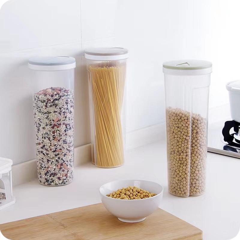 Kitchen Noodles Storage Box Plastic Round Transparent Storage Jar Grain Storage Box Storage Jar Storage Jar