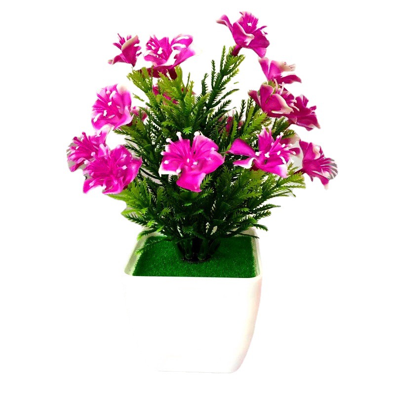 Artificial Potted Plant Artificial Flower Potted Plant 17 Small Cherry Blossom Small Bonsai Set Artificial Green Plant Mini Ornaments Green Plant
