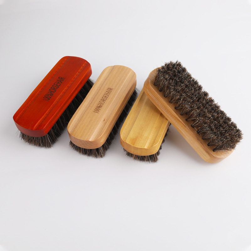 Solid wood soft fur horse hair brush high-end shoe brush clothes brush oil polishing cleaning dust brush Amazon special for hot sale