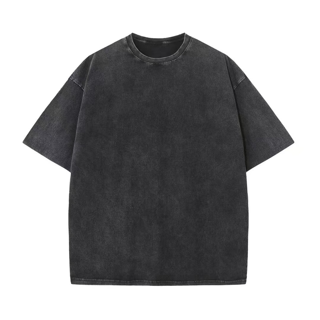 260g Heavy Cotton Short-sleeved T-shirt Men's and Women's Fried Snowflake Retro Fashion Brand Batik Washed Old Tops
