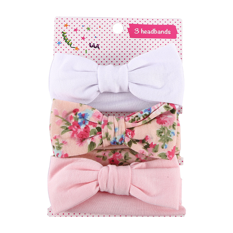 European and American hair band printing 3 sets bow hair band elastic ins wash face wash bow headband women Wholesale