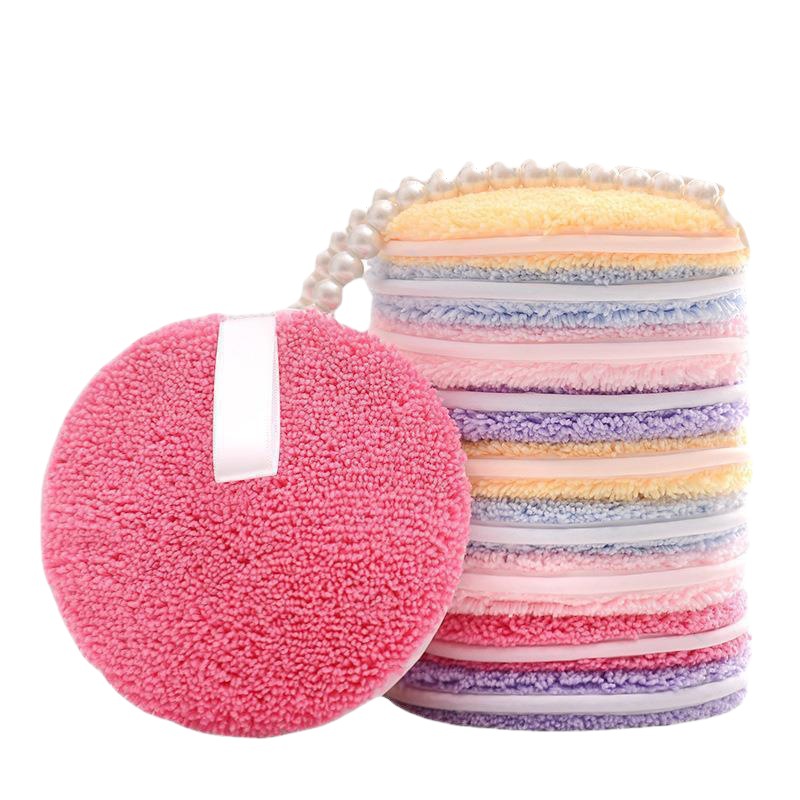 recommend Round Makeup Remover Pad Washable Wet and Dry Cosmetic Remover Towel Cleansing Makeup Remover Dry Puff