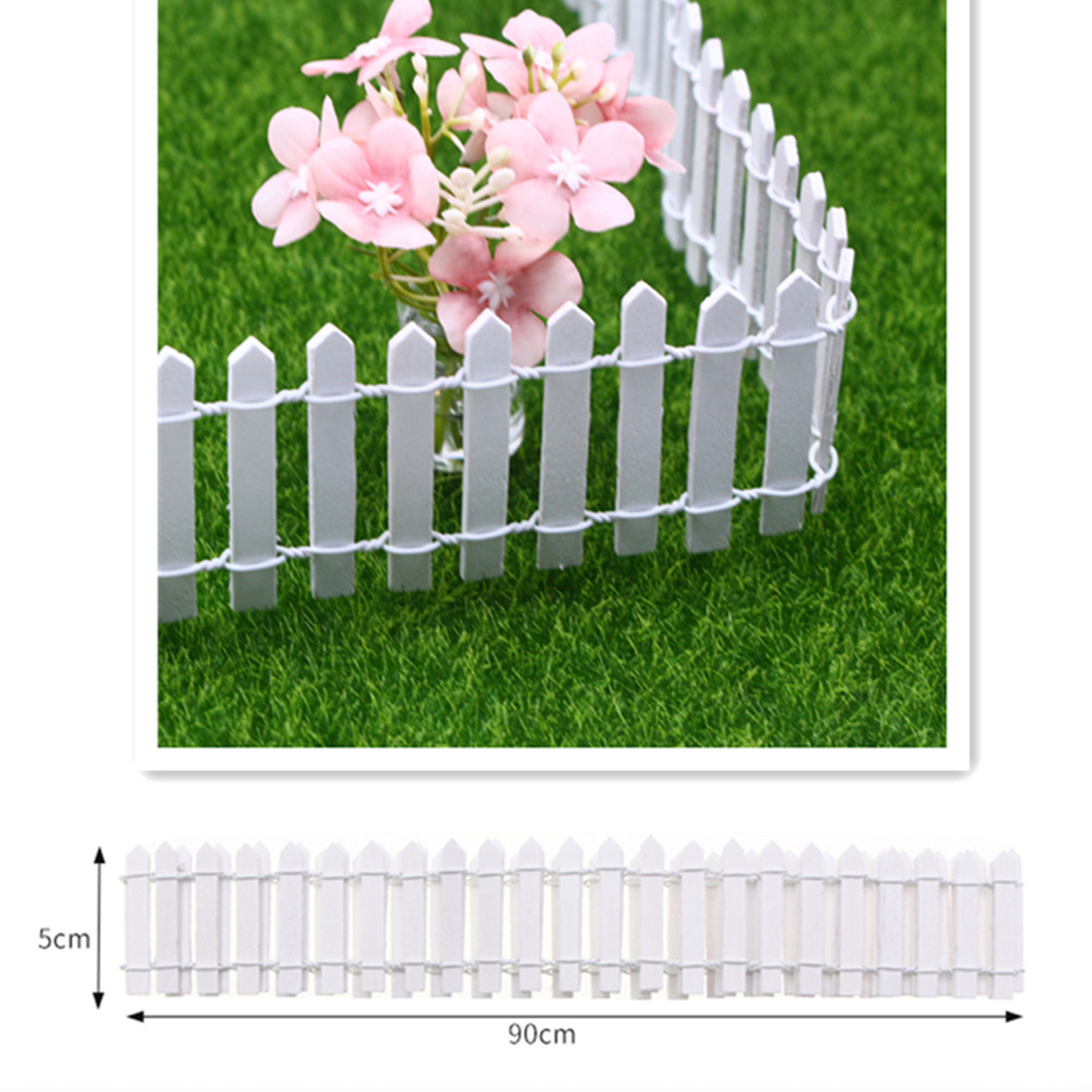 zakka micro landscape fence doll house gardening decoration fence fleshy wooden fence ornaments 5*90cm
