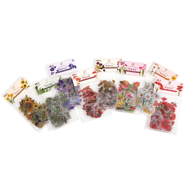 Sugar poem PET sticker package plant nature book series fresh hand account diary DIY flower decorative stickers 8