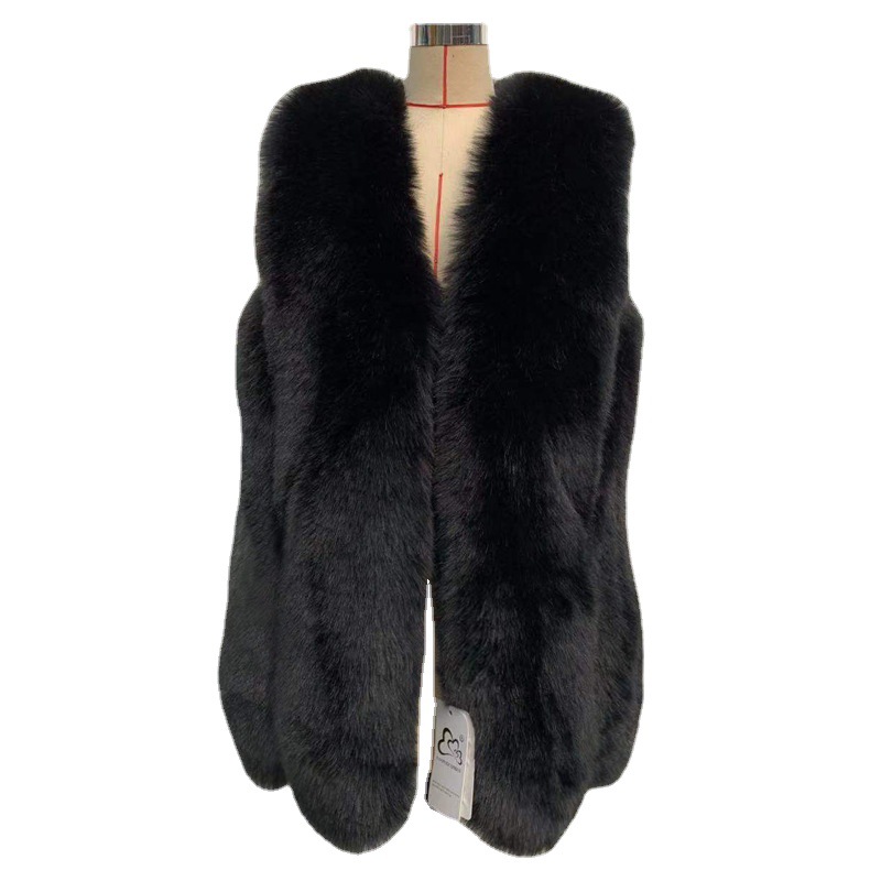 Haining fur winter New Korean warm fur vest female in the long Korean version of the imitation fox fur coat