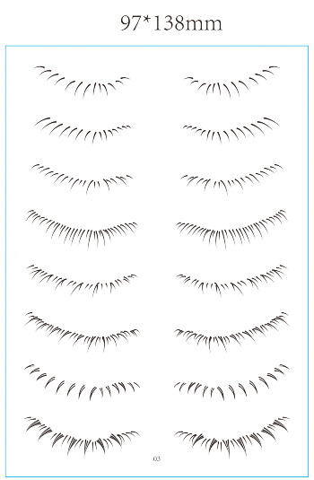 False eyelash tattoo water transfer creative simulation eyebrow tattoo stickers for pictures and samples custom water transfer printing