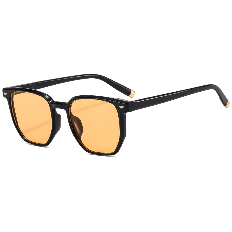 Sunscreen Big Face Retro Sunglasses Women's 2025 New Square Blue Sunglasses Men's Anti-UV Sunglasses