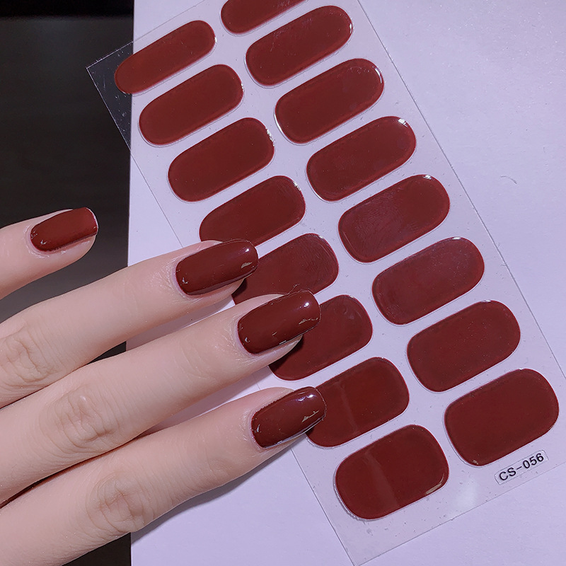 Net red popular autumn and winter pure color nail stickers lasting
