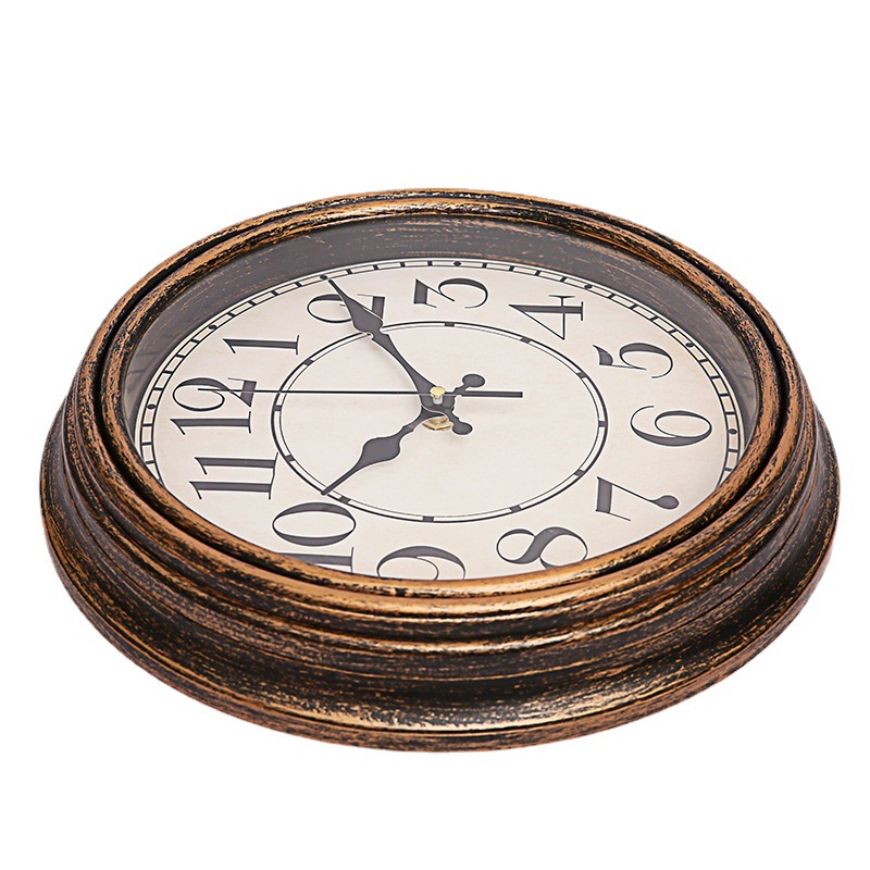 12 inch retro clock wall clock living room bedroom fashion brush gold fade creative clock Wall watch silent quartz clock
