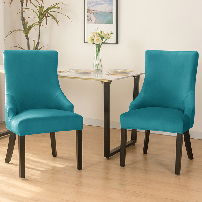 Cross-border Silver Fox Velvet Fleece Elastic Household Hotel Dining Chair Small Armchair Cover