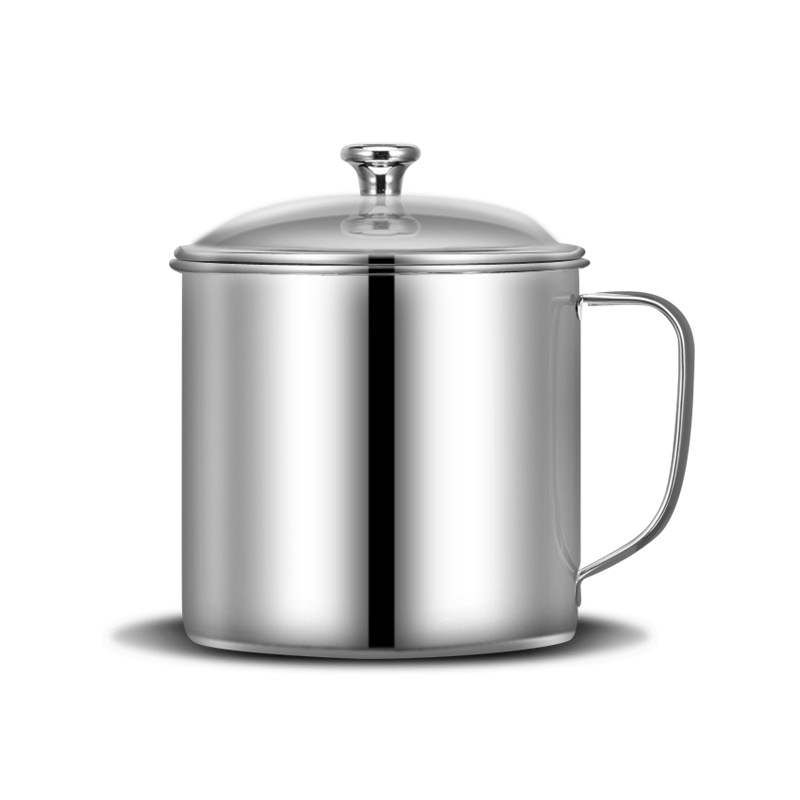 304 Stainless Steel Water Cup with Lid Tea Cup Home Kindergarten Children's School Mouth Cup with Handle logo Engraving