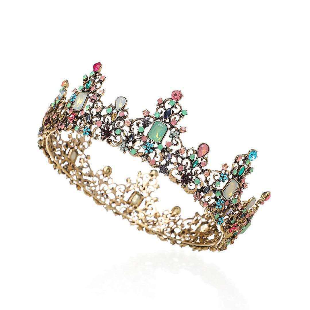 2022 New Baroque European Luxury Bridal Crown Birthday Wedding Dress Catwalk Dress Studio Accessories Full Circle