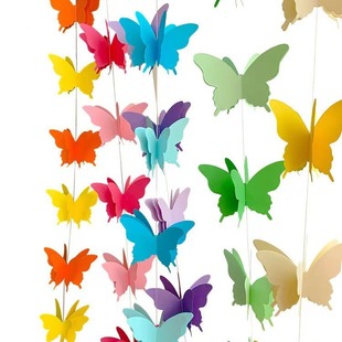 Wedding Decoration Three-dimensional Paper Flower Colorful Butterfly Five-pointed Star Paper Flower Birthday Party Children's Room Layout