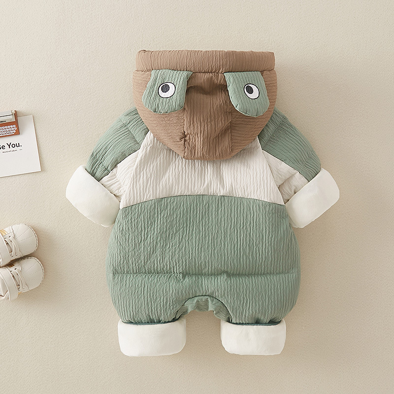 Baby down jacket jumpsuit winter clothes baby winter clothes white duck down romper newborn outing clothes thickened