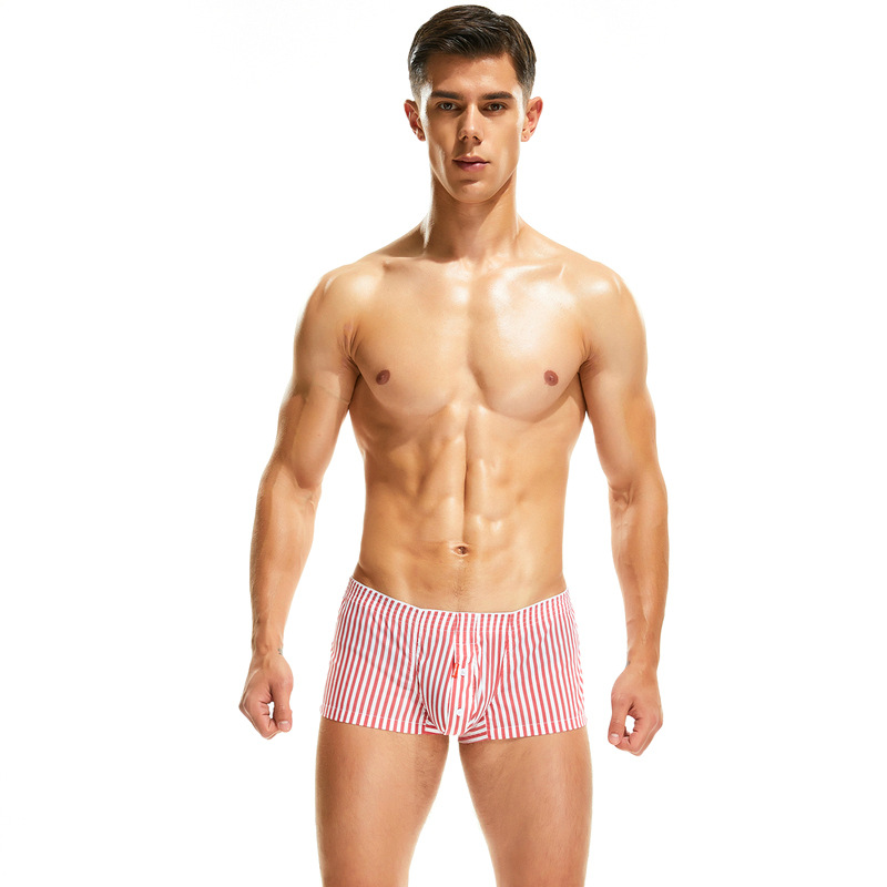 Quanzhou Xibin New Men's Arloy Pants Woven Cotton Vertical Boxers Cross-border Wholesale Men's Shorts 10502