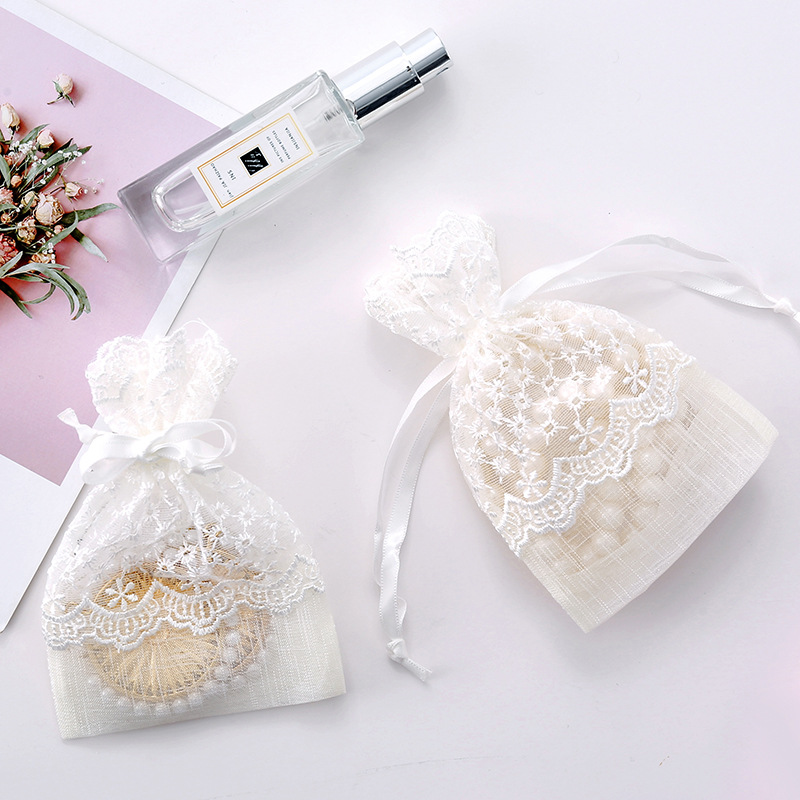 New Arrival Bag Embroidered White Star Lace Bag Factory Spot Jewelry Packaging Gift Bag Lace Storage Bag