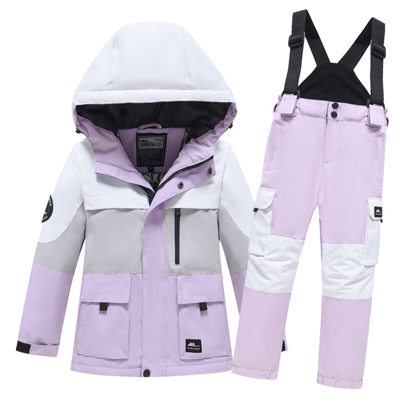 Nye guttejente cargo ski-dresser for barn, vindtett og vanntett, enkelt- og dobbeltbrett_voghion.com