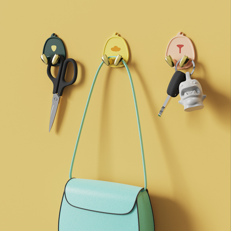 Cute pet hook non-perforated strong load-bearing adhesive door back bathroom wall kitchen seamless clothes hook