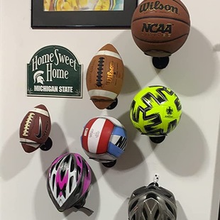 Wall-mounted simple space-saving basketball bracket multifunctional five-piece rugby football volleyball bracket
