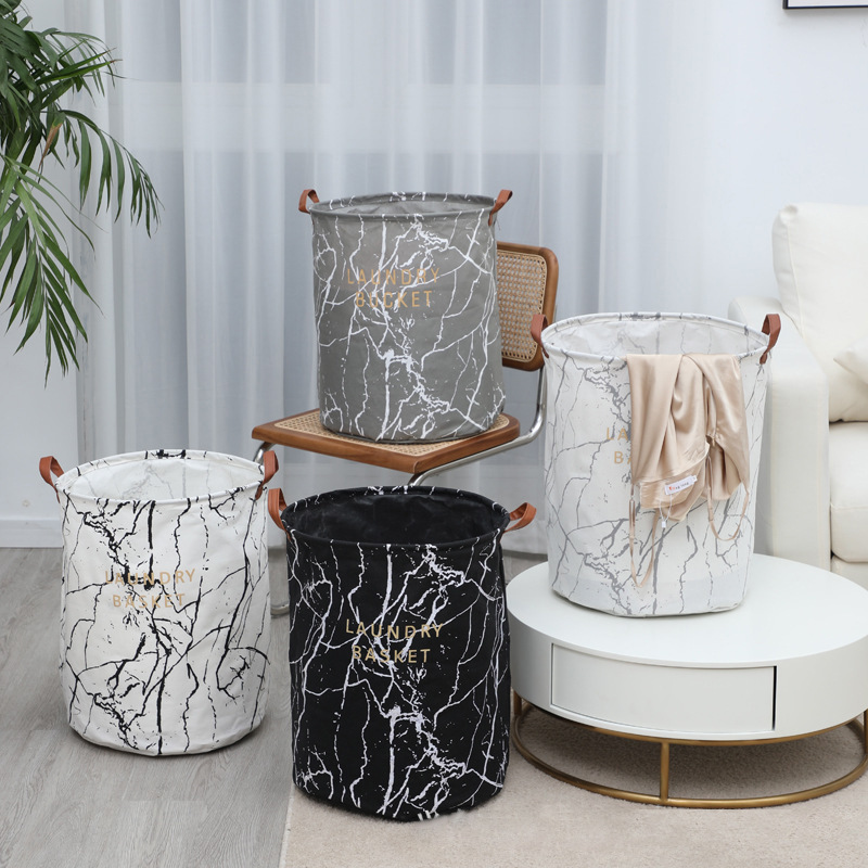 Clothes hamper with waterproof fabric and cotton, foldable large storage basket, thick toy storage basket, dirty clothes basket