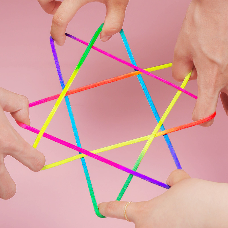 Children's Flip Rope Flower Rope Special Rope Student Rainbow Color Rope Pickup Rope Flower Rope Toy
