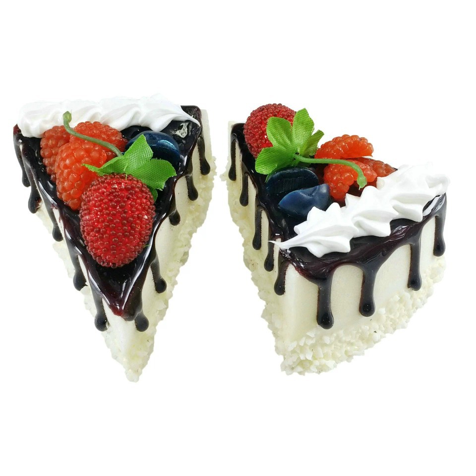 One-piece delivery triangle cut fruit cream cake model pu home decoration dessert fake film and television props