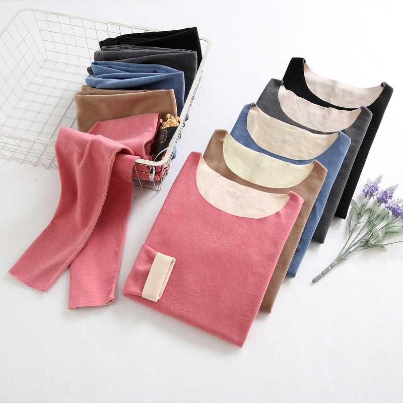 Thermal underwear suit women's 2021 autumn and winter New AB two-color sanding men's autumn clothes