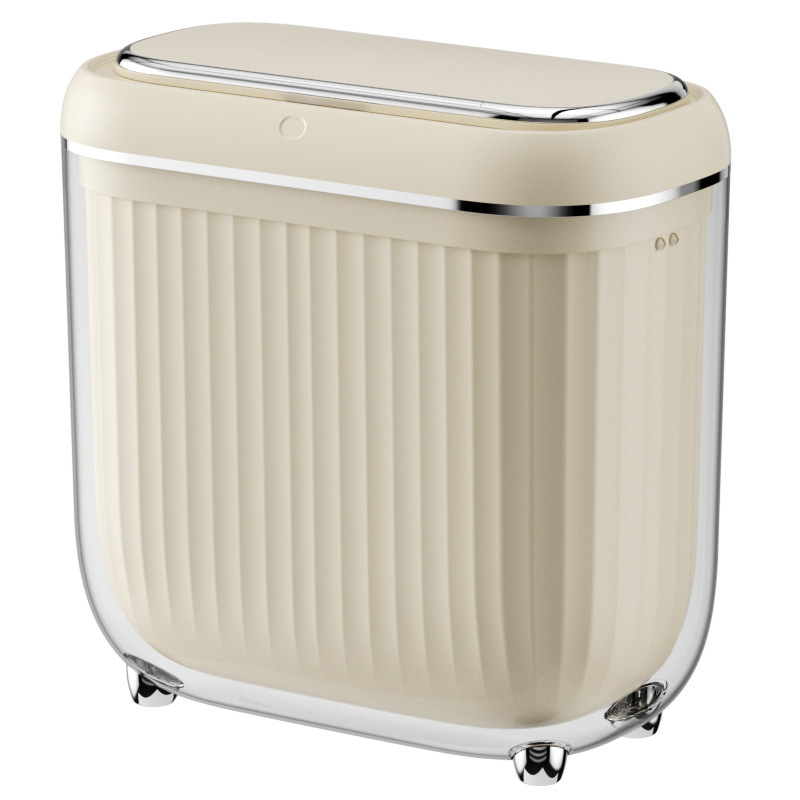 Multi-scenario applicable gap intelligent induction trash can high-looking inside and outside double barrel design intelligent trash can