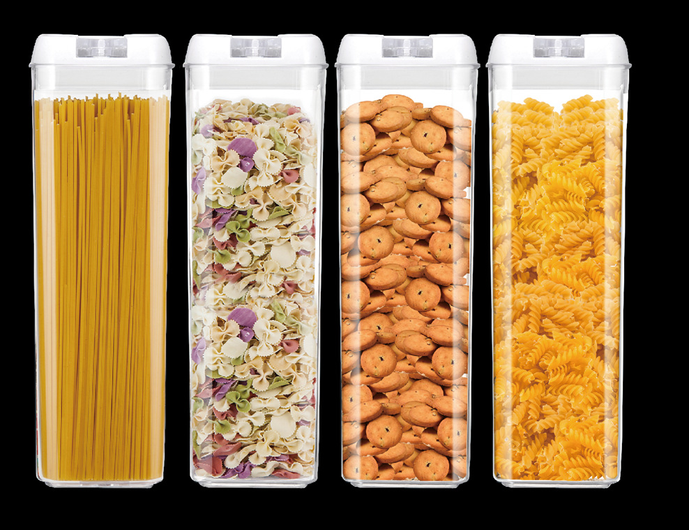 Grain storage sealed tank transparent storage tank snack tank plastic kitchen storage tank Food Tank four-piece set