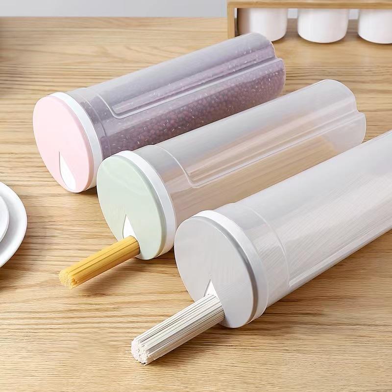Kitchen Noodles Storage Box Plastic Round Transparent Storage Jar Grain Storage Box Storage Jar Storage Jar