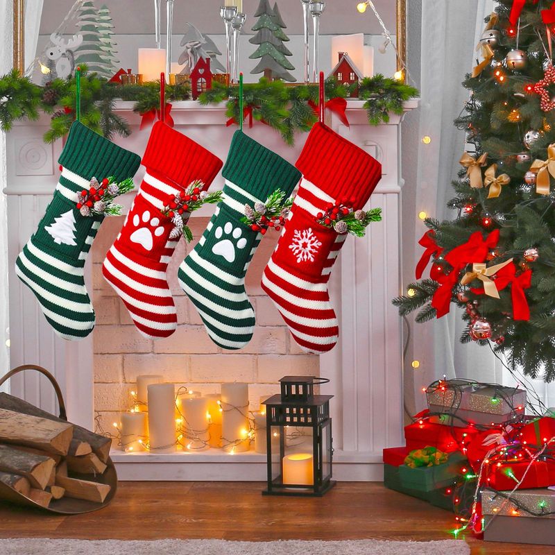 国境を越えたアマゾンの新しいクリスマスペット猫犬クリスマスニット靴下プレゼント袋クリスマス靴下クリスマスプレゼント|undefined