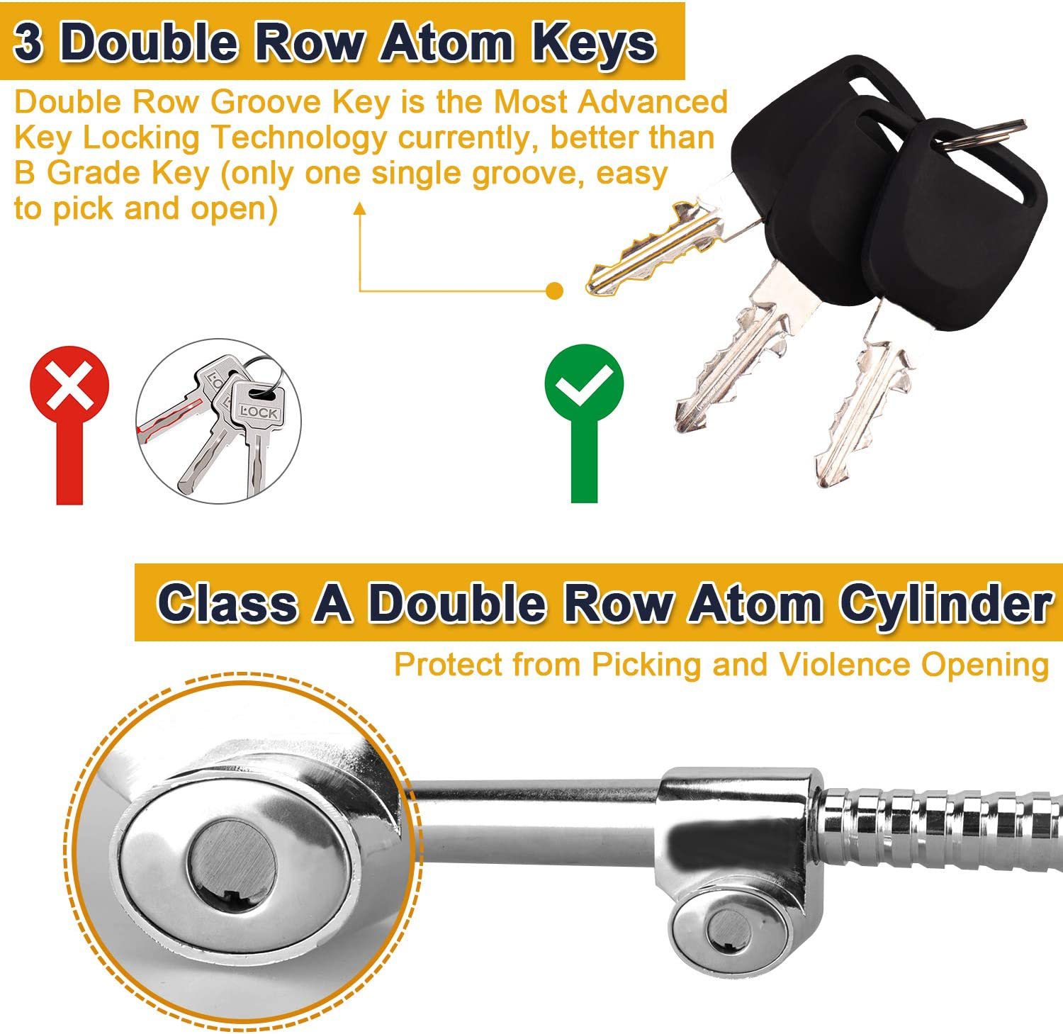 Car anti-theft lock steering wheel three-section hook lock car anti-theft lock